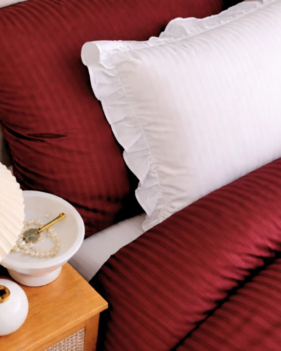 Pościel Hotelowa Adamaszek Burgundowa