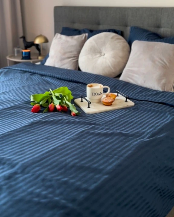 Pościel Hotelowa Adamaszek Granatowa