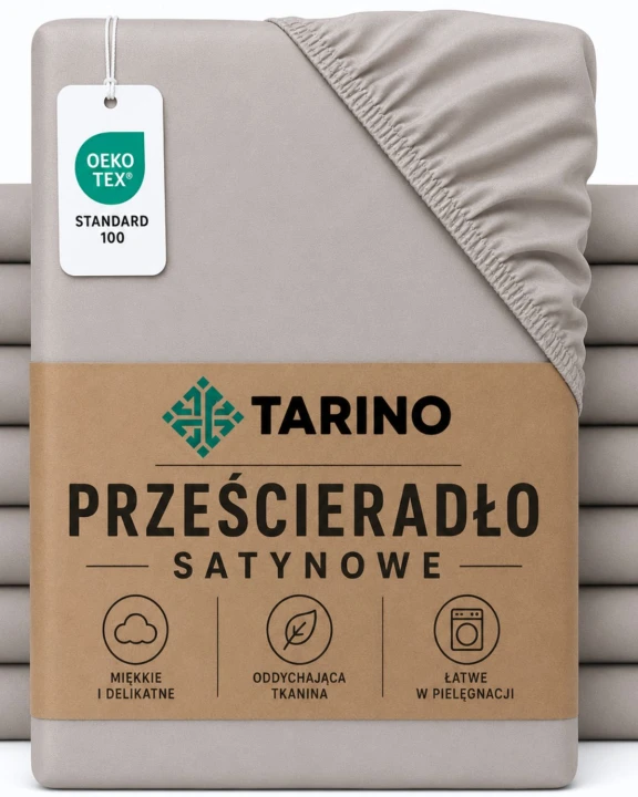 Prześcieradło na Gumce Satyna Beżowa