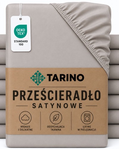 Prześcieradło na Gumce Satyna Beżowa